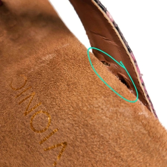 Vionic Floriana Pink & Black Snake Print Purple Gem Post-Toe Slide-On Sandals - Picture 12 of 14